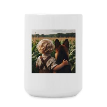 German Shepherd Art - Large Mug 440 ml - white - Front