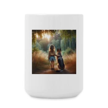 German Shepherd Art - Large Mug 440 ml - white - Front