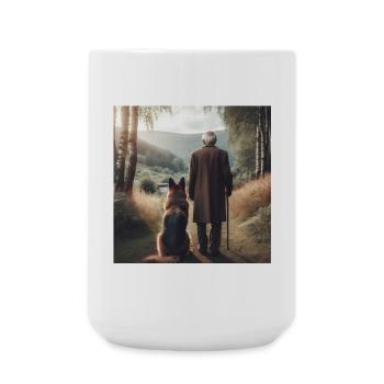 German Shepherd Art - Large Mug 440 ml - white - Front