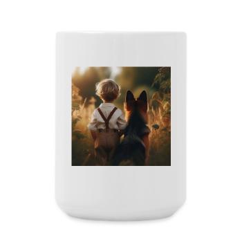 German Shepherd Art - Large Mug 440 ml - white - Front