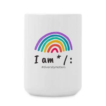 I am * / : #diversitymatters - Große Tasse 440 ml - Weiß - Vorne