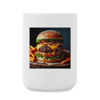 Voller Burger - Große Tasse 440 ml - Weiß - Vorne
