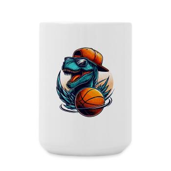 T-Rex Dinosaur Basketball Sunglasses Gift - Large Mug 440 ml - white - Front