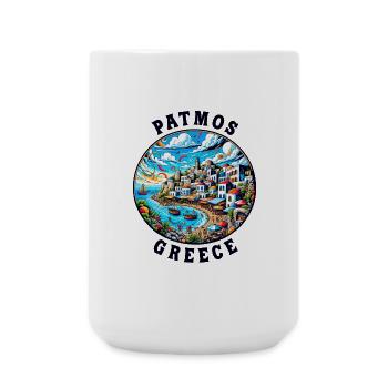 Patmos Greece Vacation Aegean Sea Bay - Large Mug 440 ml - white - Front
