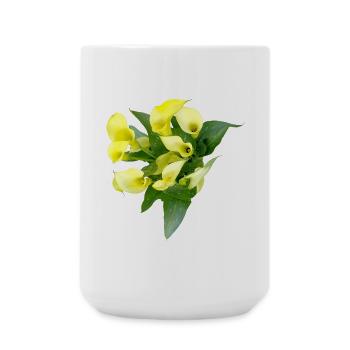 Delicate yellow calla flowers - Large Mug 440 ml - white - Front