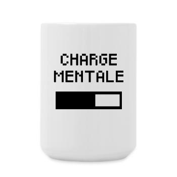 Charge Mentale – Batterie Qui se Vide - Femme - Grande tasse 440 ml - blanc - Devant