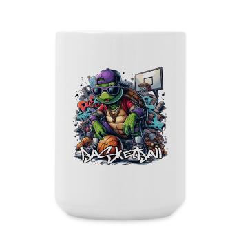 Basketball Turtle Graffiti Gift - Large Mug 440 ml - white - Front