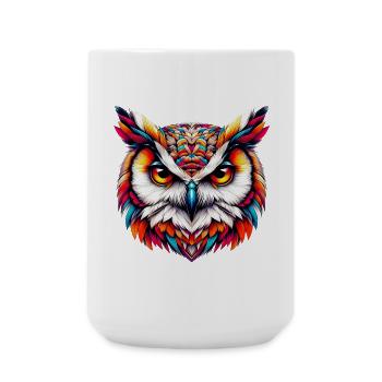 Eule - Große Tasse 440 ml - Weiß - Vorne