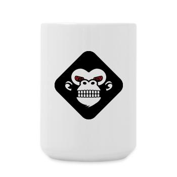 Gorilla teeth logo - Large Mug 440 ml - white - Front