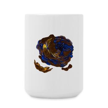 verwelkte Rosenblüte, memento mori, closing - Große Tasse 440 ml - Weiß - Vorne