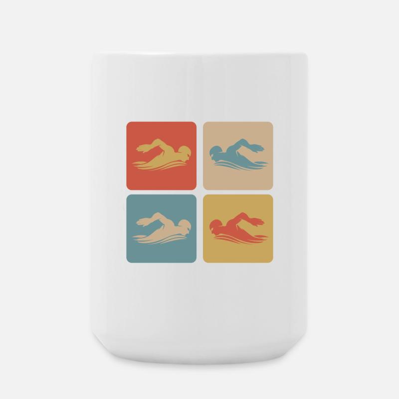 Schwimmen Design - Große Tasse 440 ml - Weiß