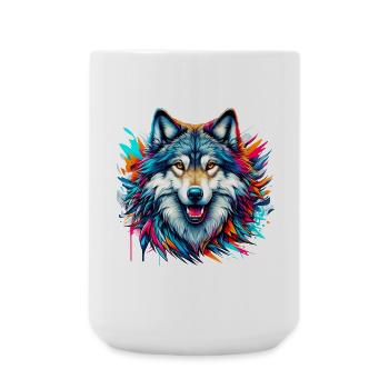 Wolf - Große Tasse 440 ml - Weiß - Vorne