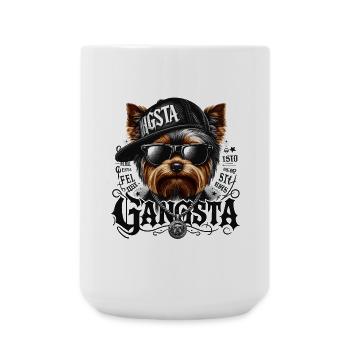 Yorkshire Terrier Gangsta Gangster Dog Gift - Large Mug 440 ml - white - Front
