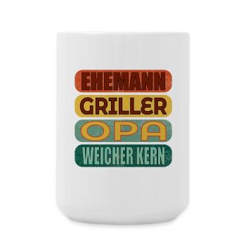 VATERTAG GRILLEN OPA - Große Tasse 440 ml - Weiß - Vorne