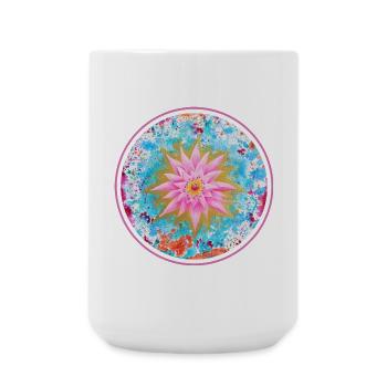 Sanfter Seelen Lotus - Sonja Ariel von Staden - Große Tasse 440 ml - Weiß - Vorne