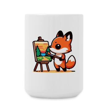 Palette de renard : le peintre de la forêt - Grande tasse 440 ml - blanc - Devant
