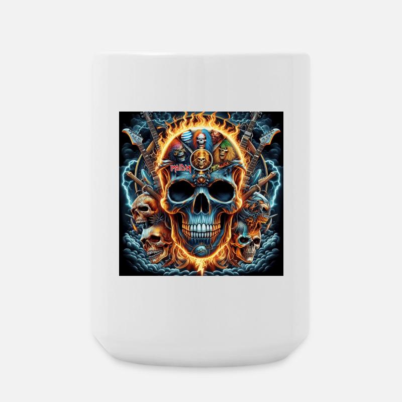 Heavy Metal Schädel - Große Tasse 440 ml - Weiß