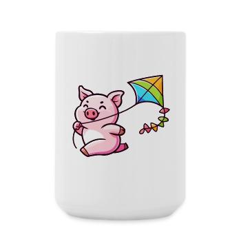 L’aventure du cerf-volant de Breezy Piglet - Grande tasse 440 ml - blanc - Devant