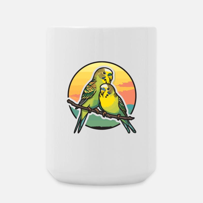 Dad Budgie Father Son Budgies - Large Mug 440 ml - white