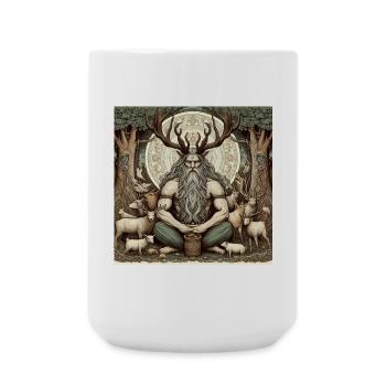 Cernunnos, keltischer Gott - Große Tasse 440 ml - Weiß - Vorne