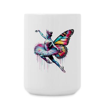 Ballerina with butterfly wings butterflies tutu - Large Mug 440 ml - white - Front