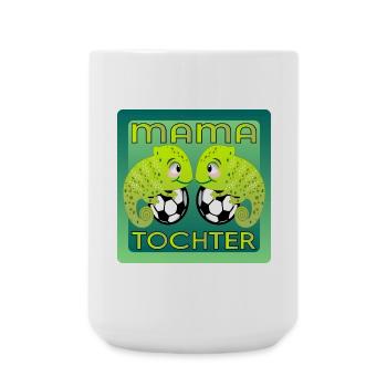 MUTTERTAG FUßBALL TOCHTER MAMA - Große Tasse 440 ml - Weiß - Vorne