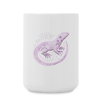 Lizard shades of purple aboriginal patterns, tribal - Large Mug 440 ml - white - Front