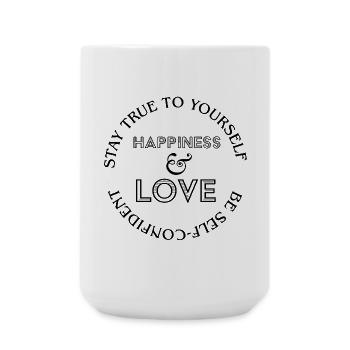 Cercle de remerciement à tampons ronds - Grande tasse 440 ml - blanc - Devant