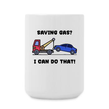 Tanken Auto Statement Energiespeicher Energie - Große Tasse 440 ml - Weiß - Vorne