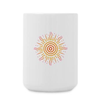 Sun Tribal Patterns Yellow Red Pink - Large Mug 440 ml - white - Front