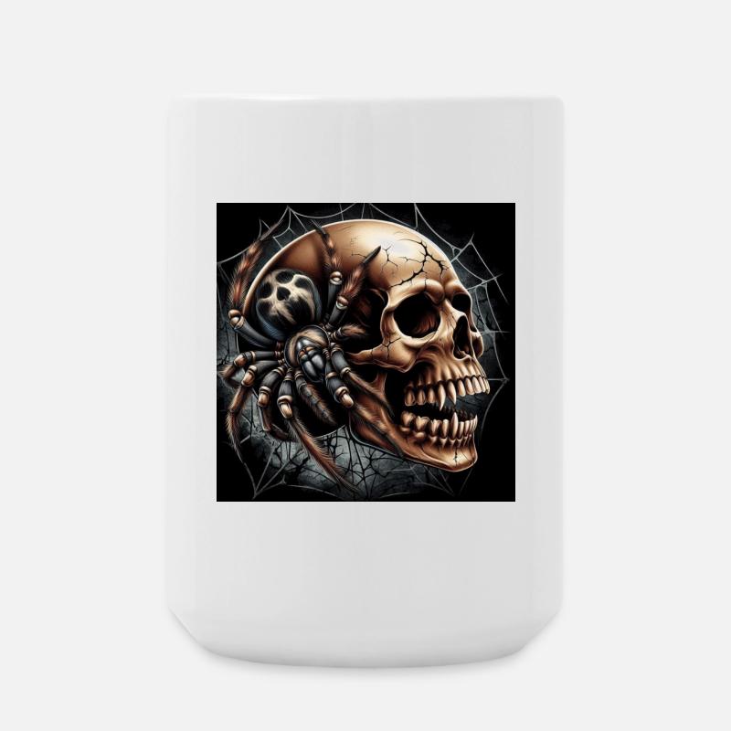 Crâne et araignée - Grande tasse 440 ml - blanc