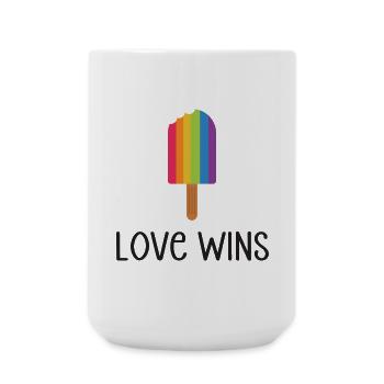 LGBTQ Pride Month - Love Wins - Large Mug 440 ml - white - Front