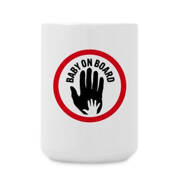Baby on board hand in hand - Large Mug 440 ml - white - Front