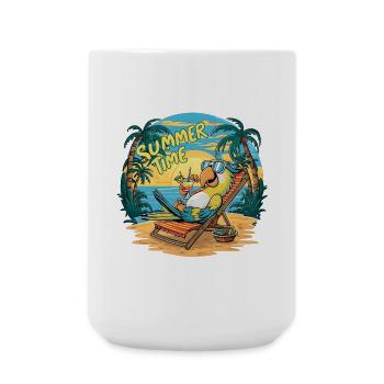 Fröhlicher Papagei unter der Sonne - Große Tasse 440 ml - Weiß - Vorne