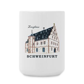 Schweinfurt, Zeichnung Zeughaus, Franken, Bayern - Große Tasse 440 ml - Weiß - Vorne
