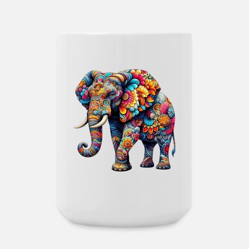 Elefant - Große Tasse 440 ml - Weiß