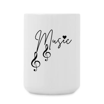Musical Notes - Large Mug 440 ml - white - Front