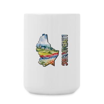Carte à l’aquarelle du Luxembourg - Grande tasse 440 ml - blanc - Devant