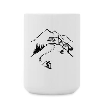 Schispringen Schifahren Wintersport Berg Skifahrer - Große Tasse 440 ml - Weiß - Vorne