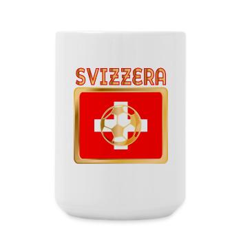 Schweizer Italienischer Fußball - Große Tasse 440 ml - Weiß - Vorne
