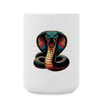 motif serpent Cobra dynamique et coloré - Grande tasse 440 ml - blanc - Devant