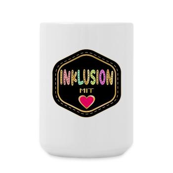 INKLUSION MIT HERZ - Große Tasse 440 ml - Weiß - Vorne