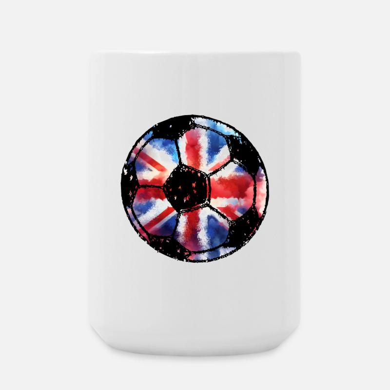Soccer England - Red White Blue - Union Jack - Large Mug 440 ml - white