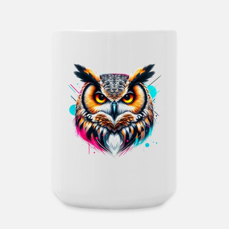 Eule - Große Tasse 440 ml - Weiß
