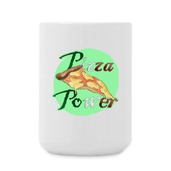 Pizza Power Super Powers Energy Slice UK - Large Mug 440 ml - white - Front