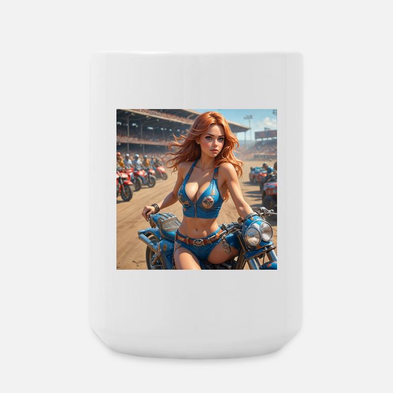 Dirt Track Diva - Große Tasse 440 ml - Weiß