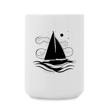 Sailing Sketch - Large Mug 440 ml - white - Front