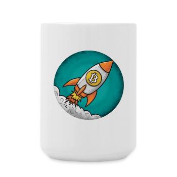 Fusée crypto : Bitcoin sur la lune ! - Grande tasse 440 ml - blanc - Devant
