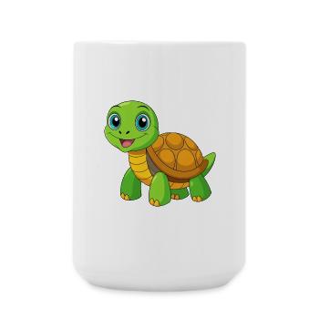 Turtle Cute Mascot Cartoon Character Kawaii - Large Mug 440 ml - white - Front