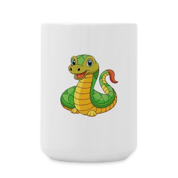 Anaconda Mascotte mignonne Personnage de dessin animé Kawaii - Grande tasse 440 ml - blanc - Devant